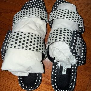 Manolo Blahnik Black and White Polka Dot Sandals